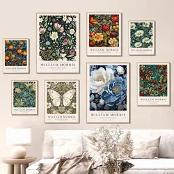 Nordic Plant William Morris Art Hanging Painting Leaf Flowers Butterfly Printing Oil Painting Canvas Painter's Residence Poster