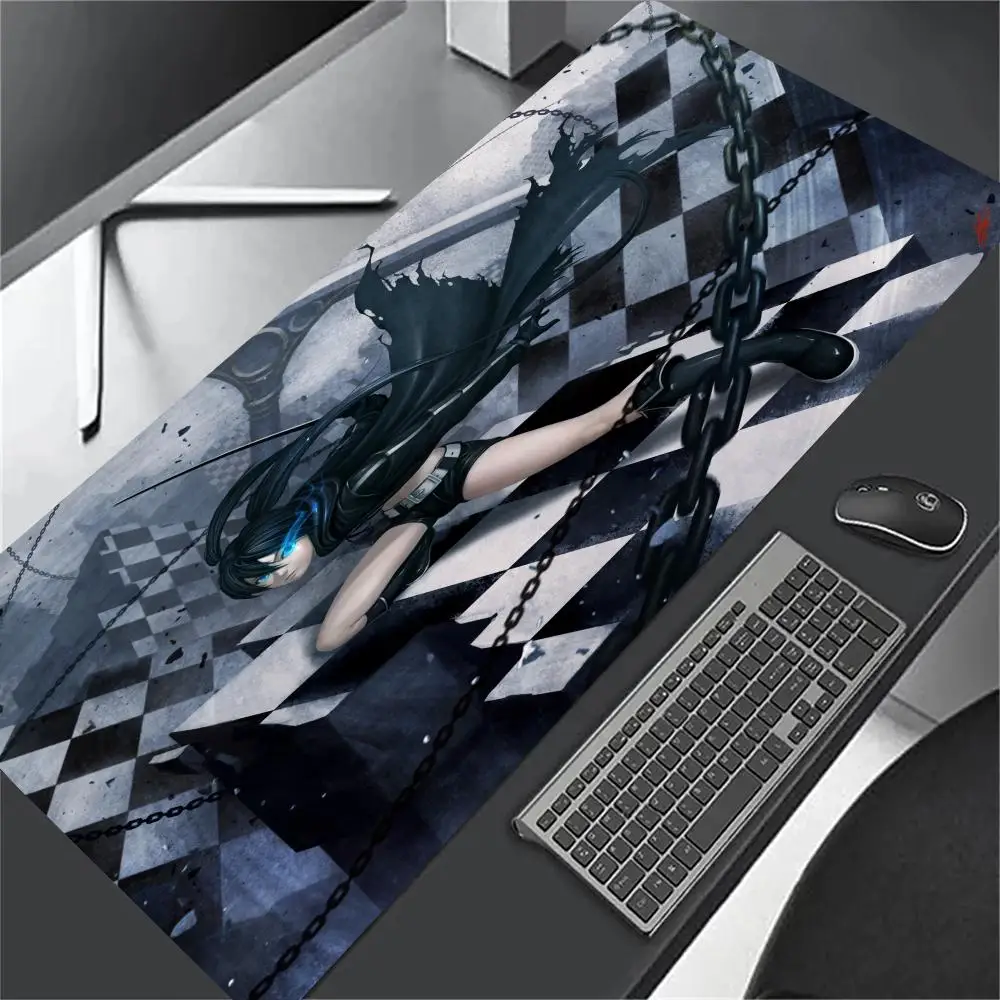 Black Rock Shooter Extra Big Mouse Pad Anti-Slip Rubber Desk Pad Durable Locking Edge Laptop Mouse Mat for Gamer Home Office