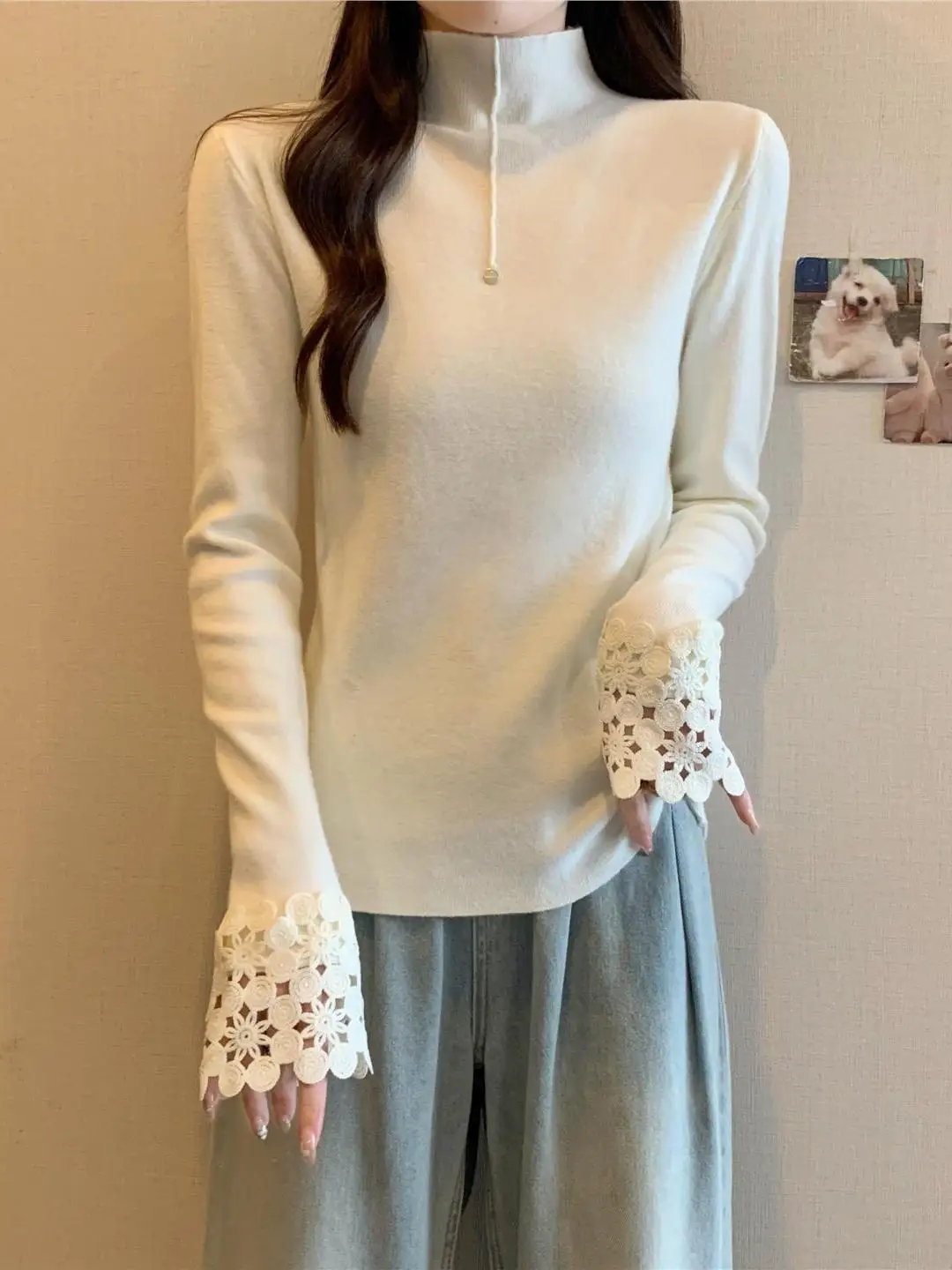 

Slim Fit High Ne Long Sve Knitwear Women's plus Size Autumn Winter Warm Casual Sle Base Layer Top Body ape Concealing