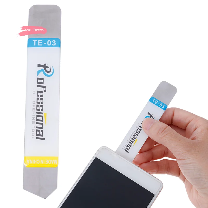 

Y-1Pcs Open Repair Tool For Mobile Phone Electronic Broken Screen Glue Removal Metal Flat Spudger Soft Blade Pry Bar