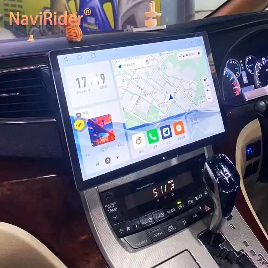 13.3 นิ้ว 2Kหน้าจอAndroidเครื่องเล่นวิดีโอมัลติมีเดียสําหรับToyota Alpha 20 2008-2014 สเตอริโอGPSนําทางWireless Carplay