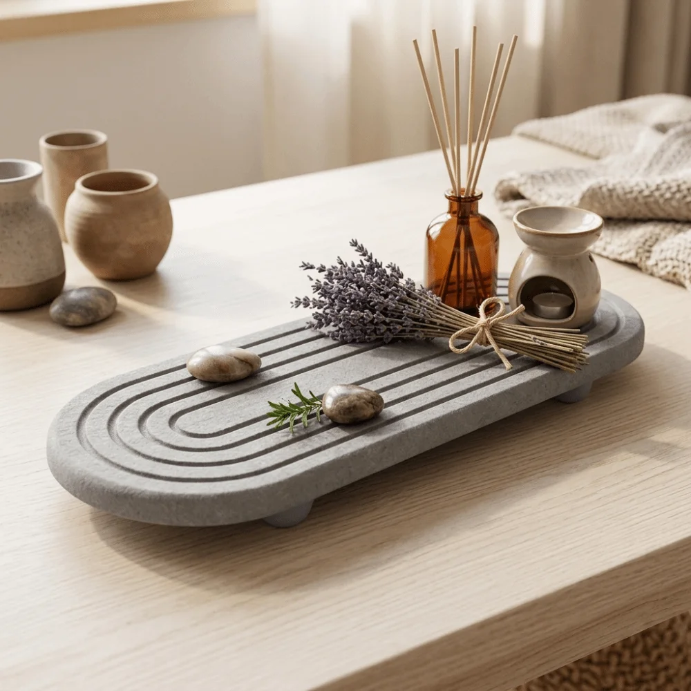 Diatomite Water Absorbing Tray Rectangular Practical Fast Drying Mat Sturdy Fast Water Absorption Counter Top Tray Bathroom