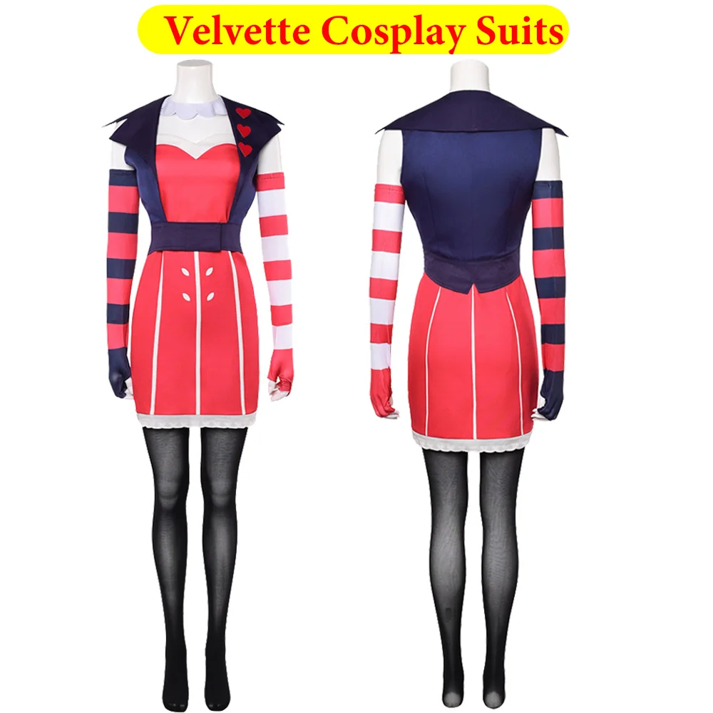 

Женский бархатный костюм для косплея, платье, чулки, аниме, мультяшный отель, одежда для ролевых игр, наряды для взрослых, маскировочный костюм для Хэллоуина