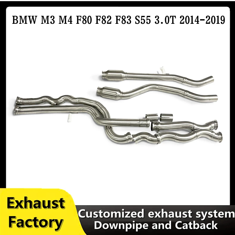 For BMW M3 M4 F80 F82 F83 S55 3.0T 2014-2019 Stainless steel  head section high flow exhaust system equal length middle pipe