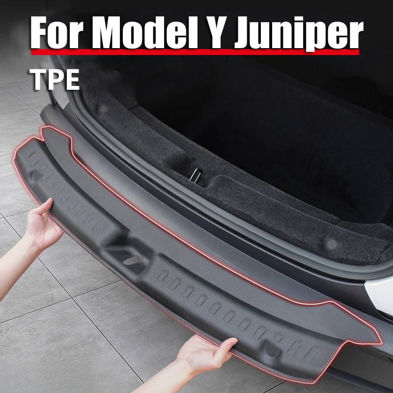 

Для Tesla Model Y Juniper 2026 и Model 3 Highland 2025: Износостойкая защитная накладка на порог багажника из TPE, предотвращающая царапины