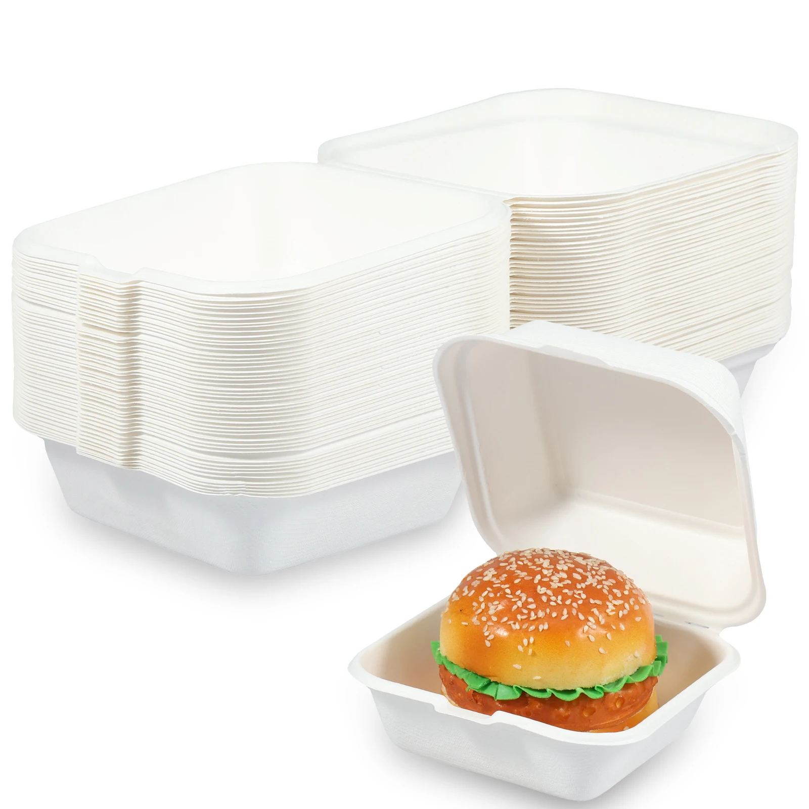 50Pcs Clamshell Food Containers Biodegradable Clamshell Take Out Food Containers Food Grade Clamshell Go Containers Temperature