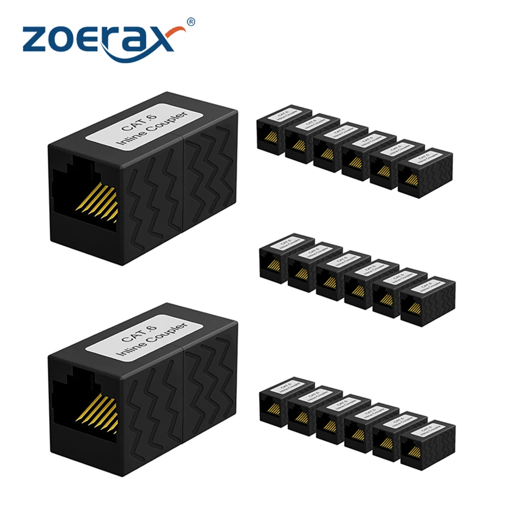 

ZoeRax RJ45 Coupler Ethernet Connector Female to Female RJ45 Connector for Cat6 Cat5e Cat5 Ethernet Cable Extender Adapter