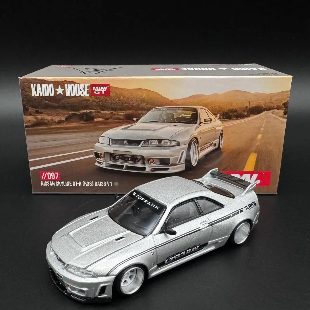 TSM KAIDO HOUSE MINI GT 1/64 KHMG097 Nissan Skyline GT-R (R33) DAI33 Silver Varnish Chase Die-cast alloy car model