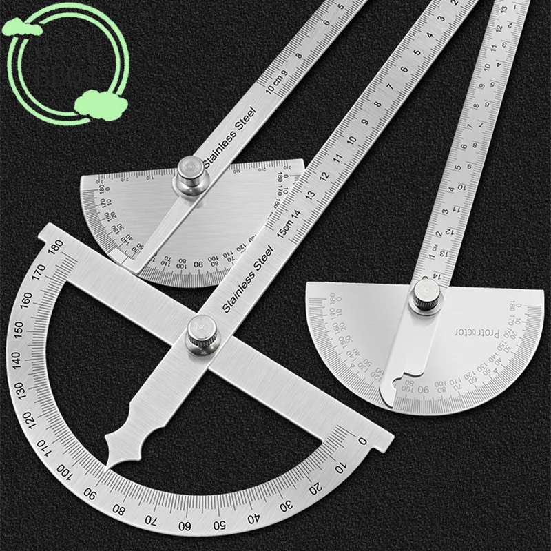 BBQ4 180 Degree Protractor Metal Ruler Angle Meter Stainless Steel Angle Ruler Gauge Angle Finder Goniometer Angle Conveyor
