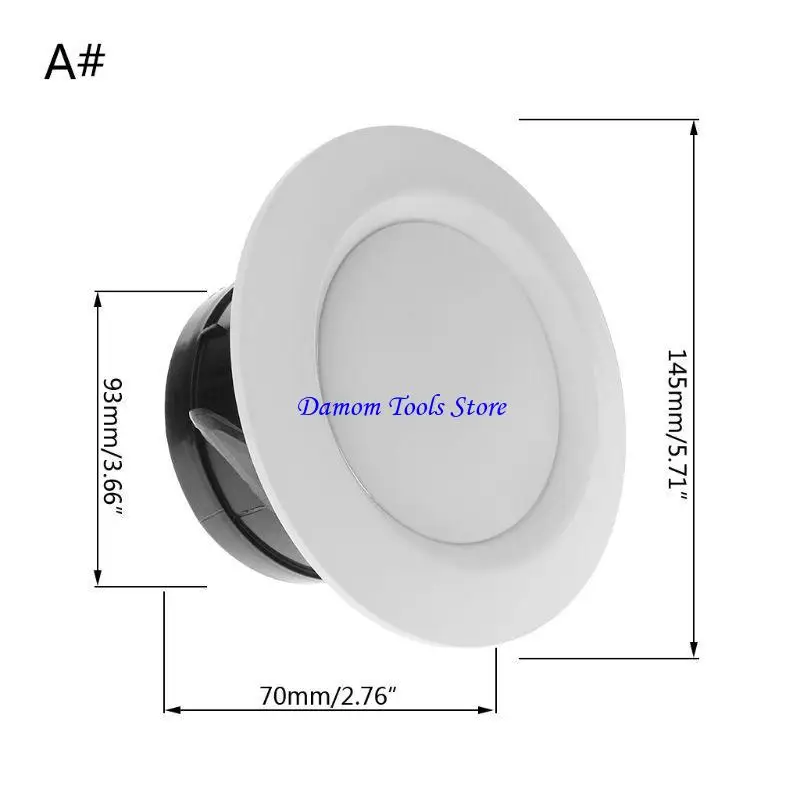 57BE Air Vent Extract for Valve Grille Round Diffuser Ducting Ducting Cover 100mm