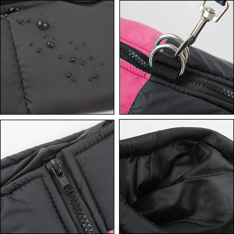 Warme Winter-Hundejacke für den Winter, gepolsterte Haustierweste, Mantel für kleine große Hunde, wasserdichte Haustierkleidung mit D-Ring, Golden Retriever – Detail 1