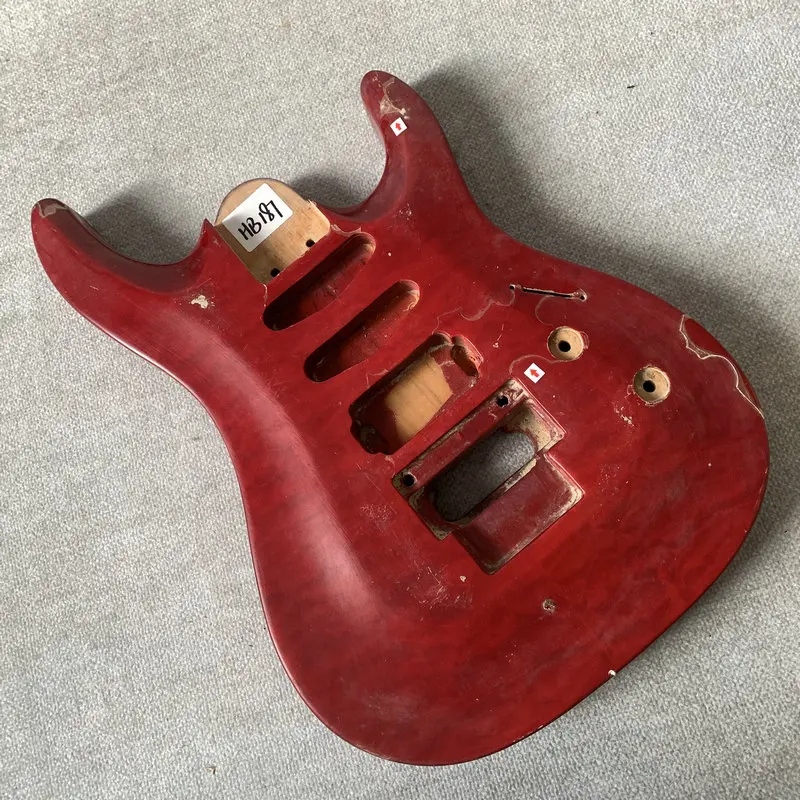 HB187 Electric Guitar Body SSH Pickups Quilted Top With Solid Wood Floyd Rose Tremolo DIY Guitar Parts Replace Accessories