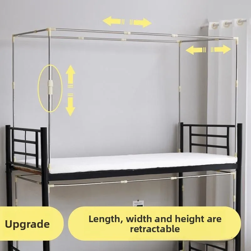 

Stainl Steel Bed Curtain Braet Single Bed Mosquito Net Stand Dormi Student Room Bed Frame Air Filter Function