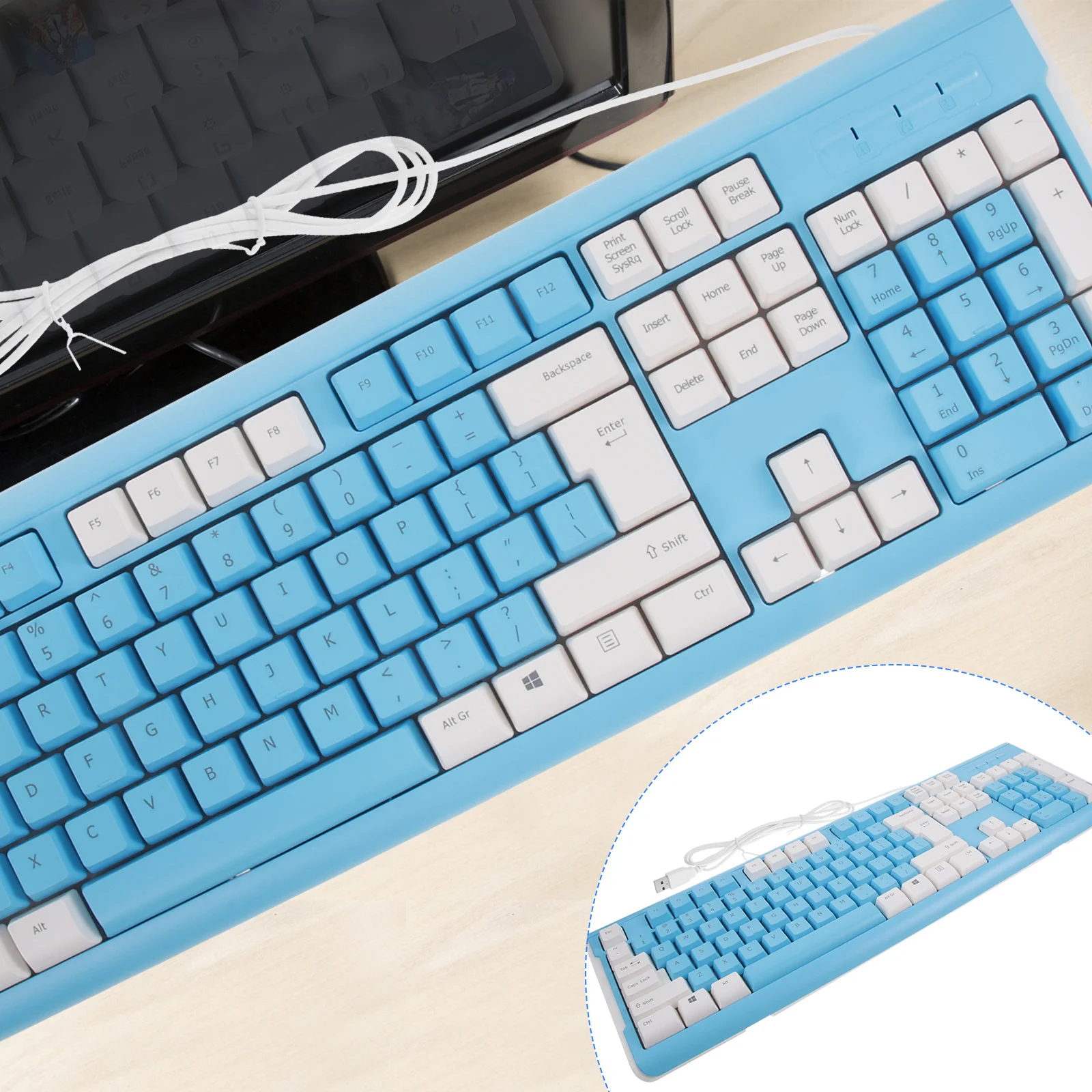 

Heavy Duty Gaming Keyboard Usb Plug Play With Number Pad For Computer Office Work Laptop Desktop Electronic Use