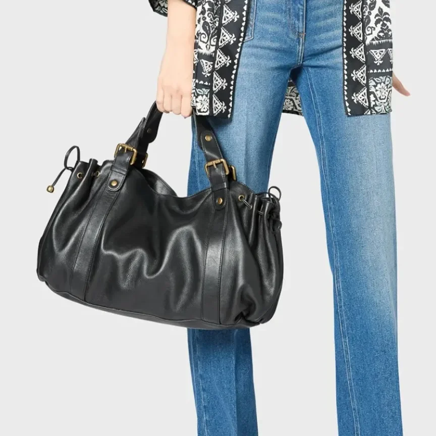 

Women's Crossbody Simple Handbag Commuter Shoulder Boston Bag Stylish Versatile Work Bag Soft Polyester Interior