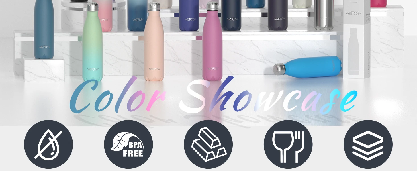 WATERSY 500ml Insulated Water Bottle, Stainless Steel Thermal Leakproof Flask, BPA-Free Double Walled Vacuum Bottle For_maomaolike.com