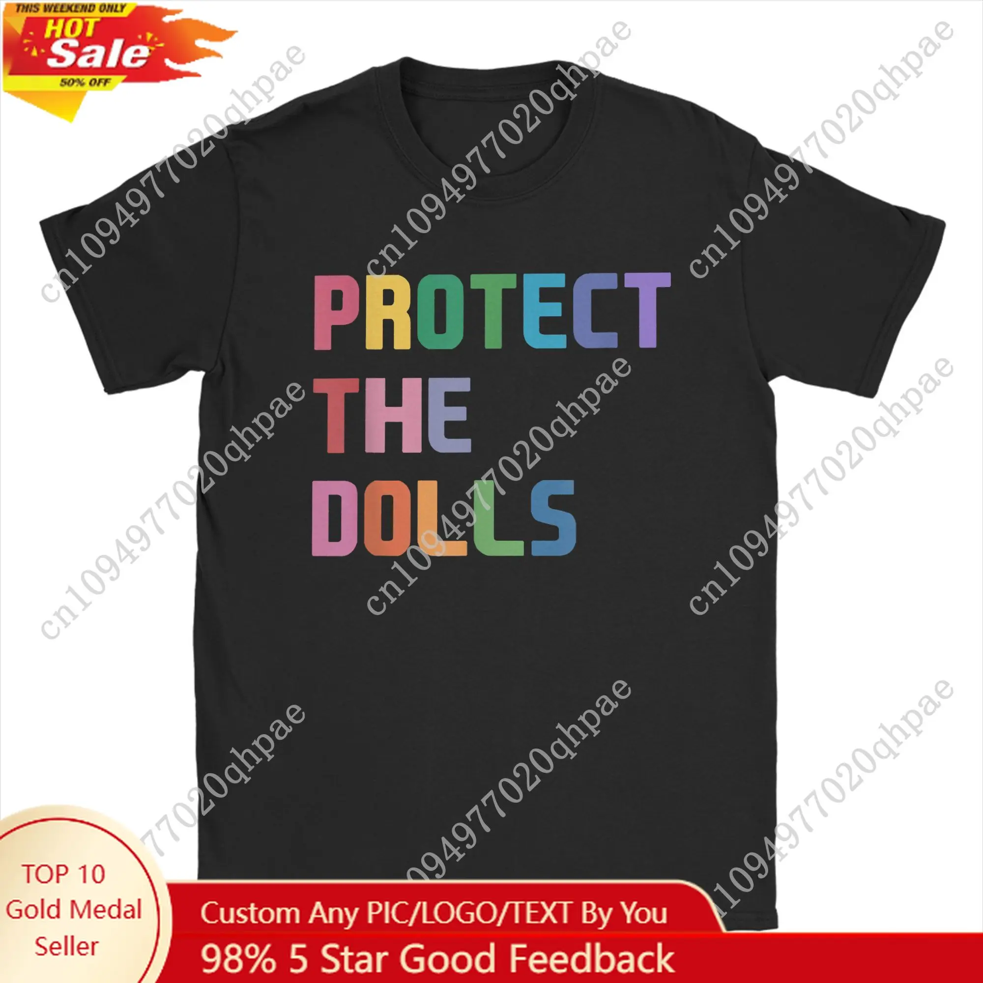 

Protect The Dolls Quote Men's T Shirts Trans Women Solidairity Vintage Tee Short Sleeve T-Shirts Pure Cotton Gift Idea Clothing