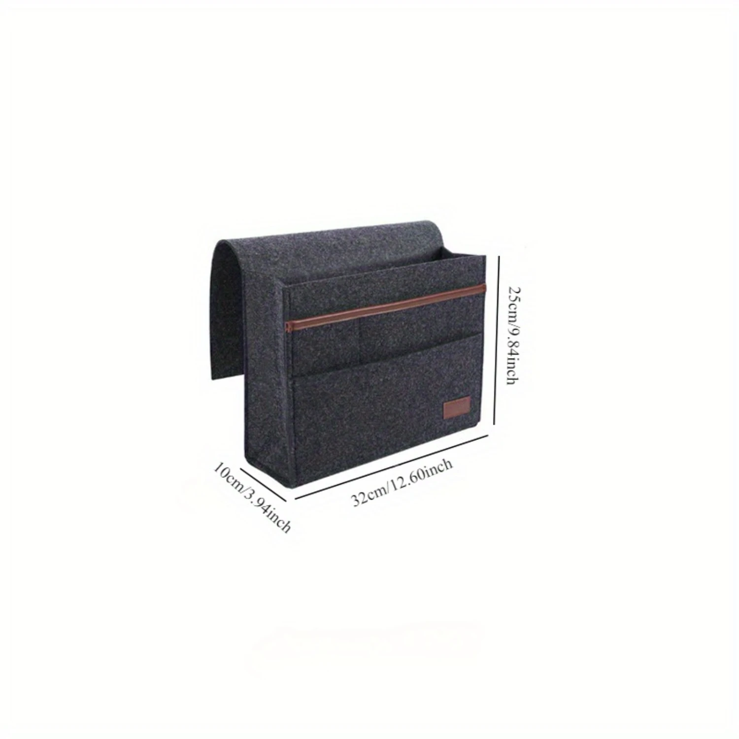 Bedside Caddy Organizer - Classic Fabric with 6 Pockets for Phone & Control - Sofa & Desk Accessory