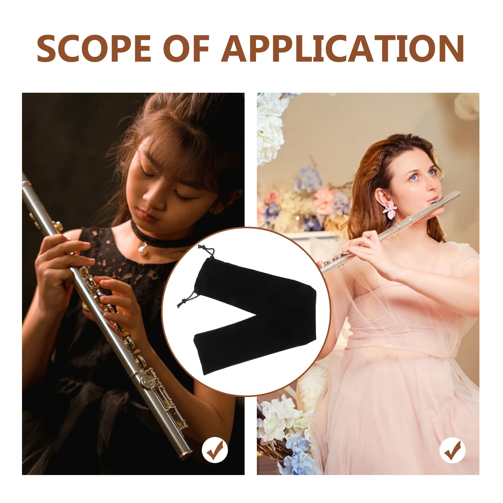 حقيبة الناي العمودية 10 بوصة الرباط المحمولة مسجل كيس التخزين لينة الداخلية مقاومة للخدش حمل