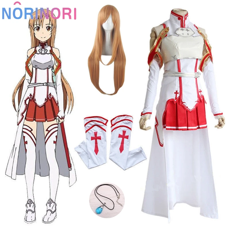 

Асуна Юруки одетый косплей аниме меч искусство линейной формы костюмы для Хэллоуина - это твоя боевая костюм SAO женский полный комплект парика