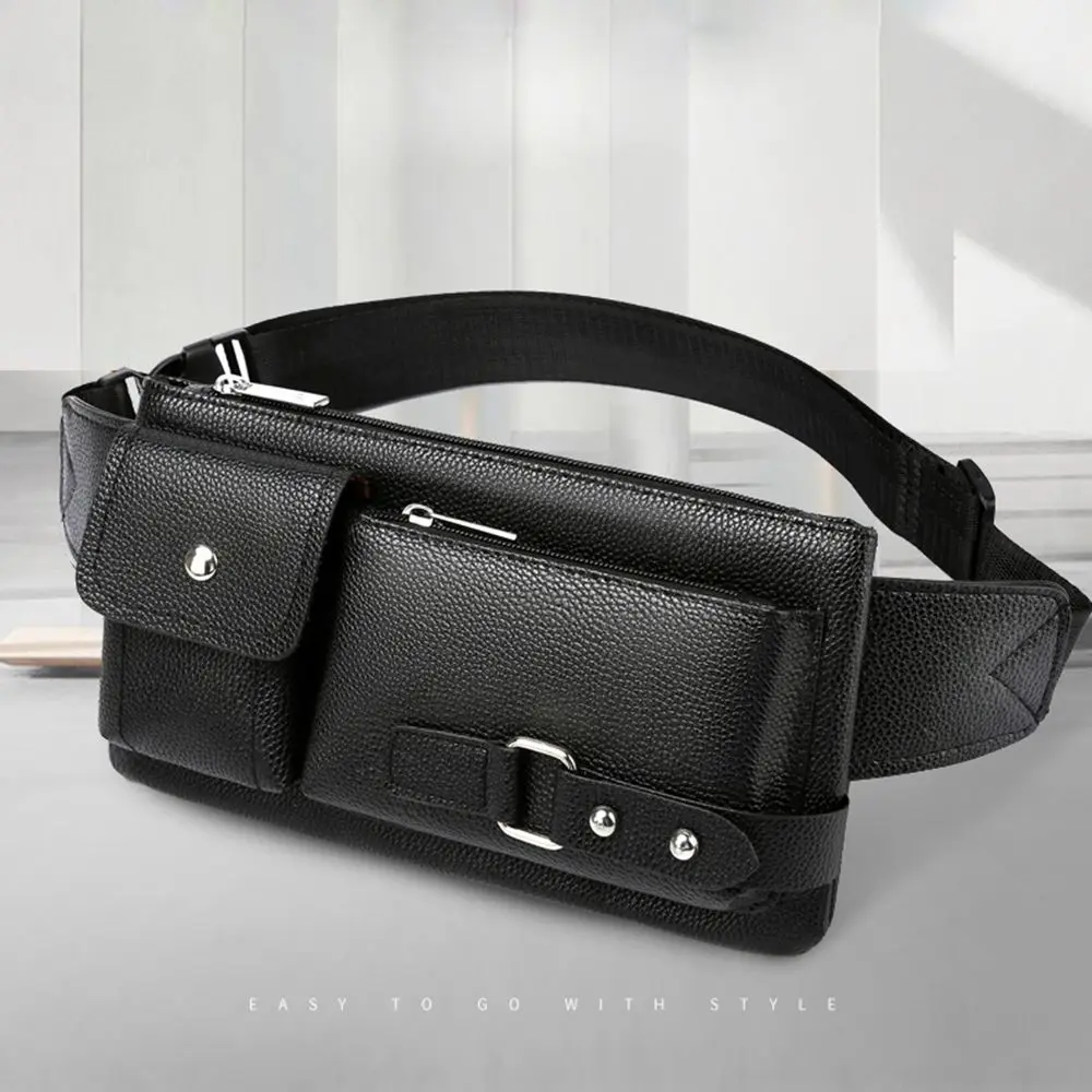 

Travel Outdoor sports Men Belt Bags Chest Packs Leather Waist Bag Fanny Pack Mobile Phone bag