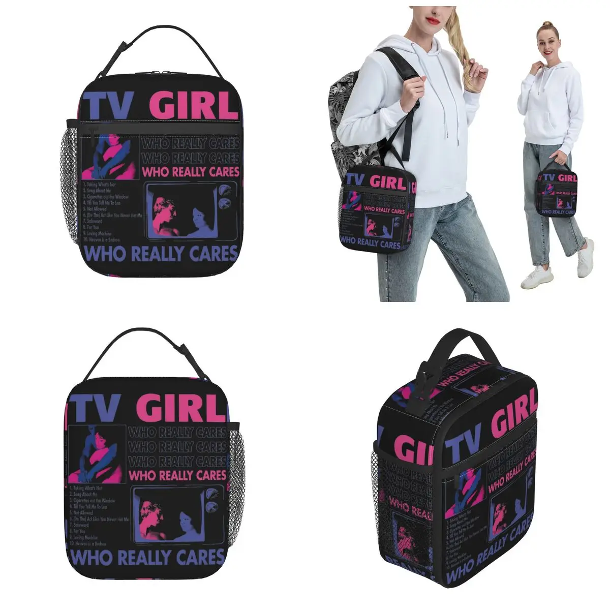 Insulated Lunch Bags TV Girl Band Who Really Cares Album Merch Indie Pop Food Box Harajuku Thermal Cooler Bento Box For School