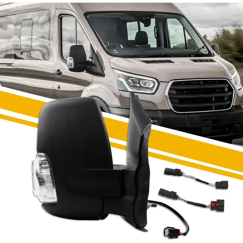 

Passenger Side Mirror Replacement Compatible with 2015-2025 Ford Transit 150 250 350 Manual Folding, Power Heated, Turn Light, C