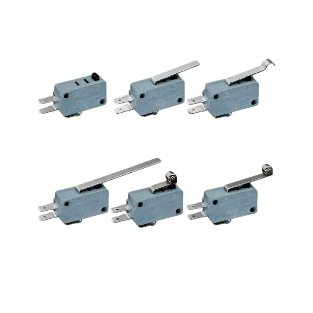 10PCS G5T16 micro switch 1 normally open 1 normally closed stroke limit inching self-reset button16A high current silver contact