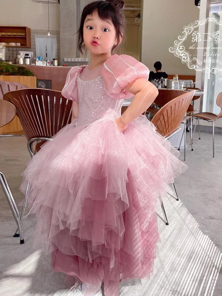 Girls Princess Gradient Sequin Fluffy Dress Party Dresses For Girls Girls Elegant Dresses Evening Dress Princess Dress Girl