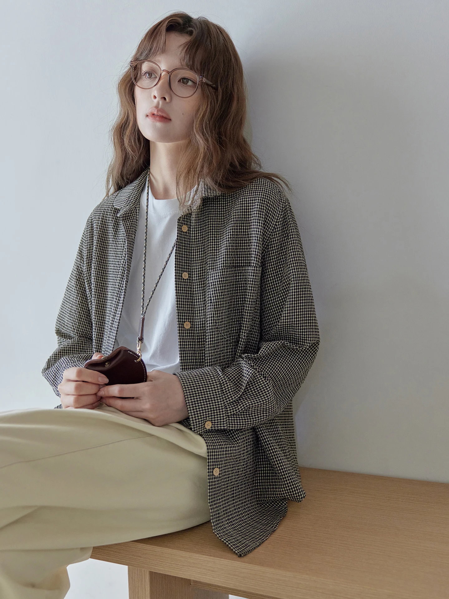 Mlife Vintage Casual Bla id Knot Long Sve irt Luźna bawełniana koszula damska na jesień, oddychająca i wygodna