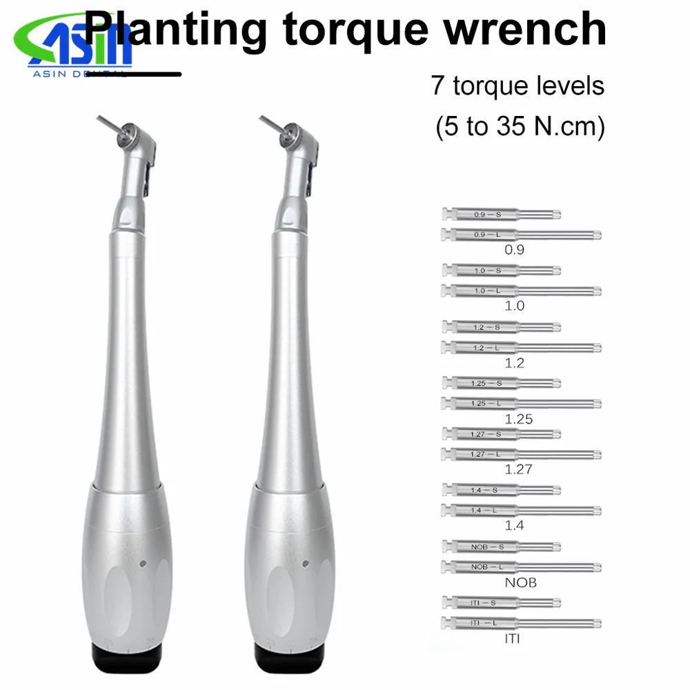 Universal Dental Implant Torque Wrench with 12 Driver Head Kit Hand Driver Screw Handpiece Dental Implant Tool