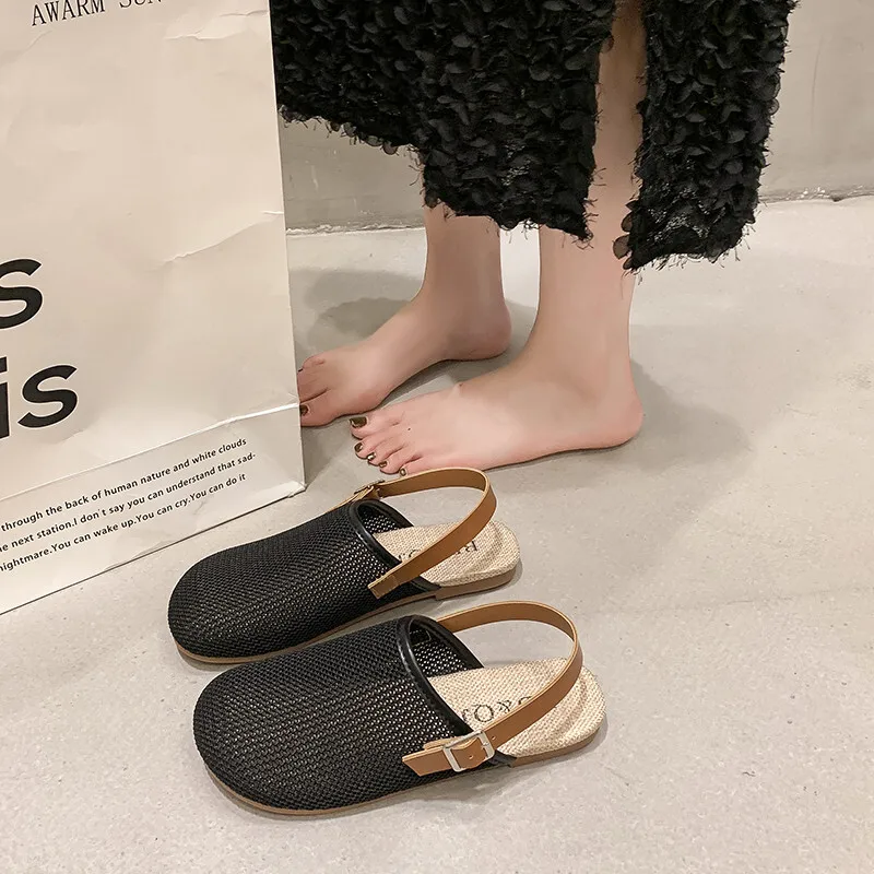 Pantoufles d'Été Souples en Caoutchouc Rétro, Chaussures pour Femme, 2024