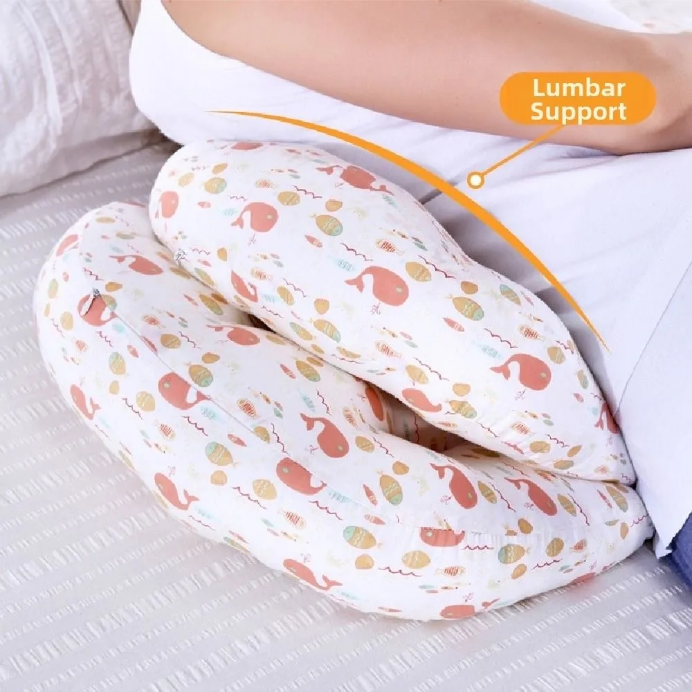 Bantal Kehamilan Lembut Bantal Penopang Pinggang Nyaman Ergonomis Bantal Tambahan Bantal Tubuh Tidur Wanita Multifungsi
