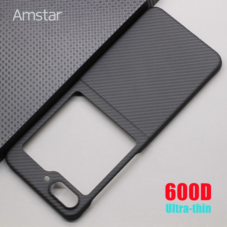 Amstar Carbon Fiber Flip Phone Case for Samsung Galaxy Z Flip 5 Cases Ultra-thin Anti-fall Aramid Fiber Z Flip5 Foldable Cover