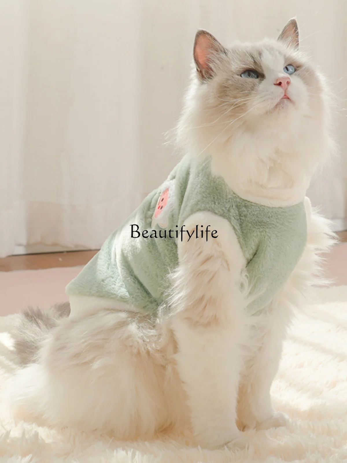 Cat Clothes Autumn and Winter Warm Vest Fluffy Jacket Pet Clothes