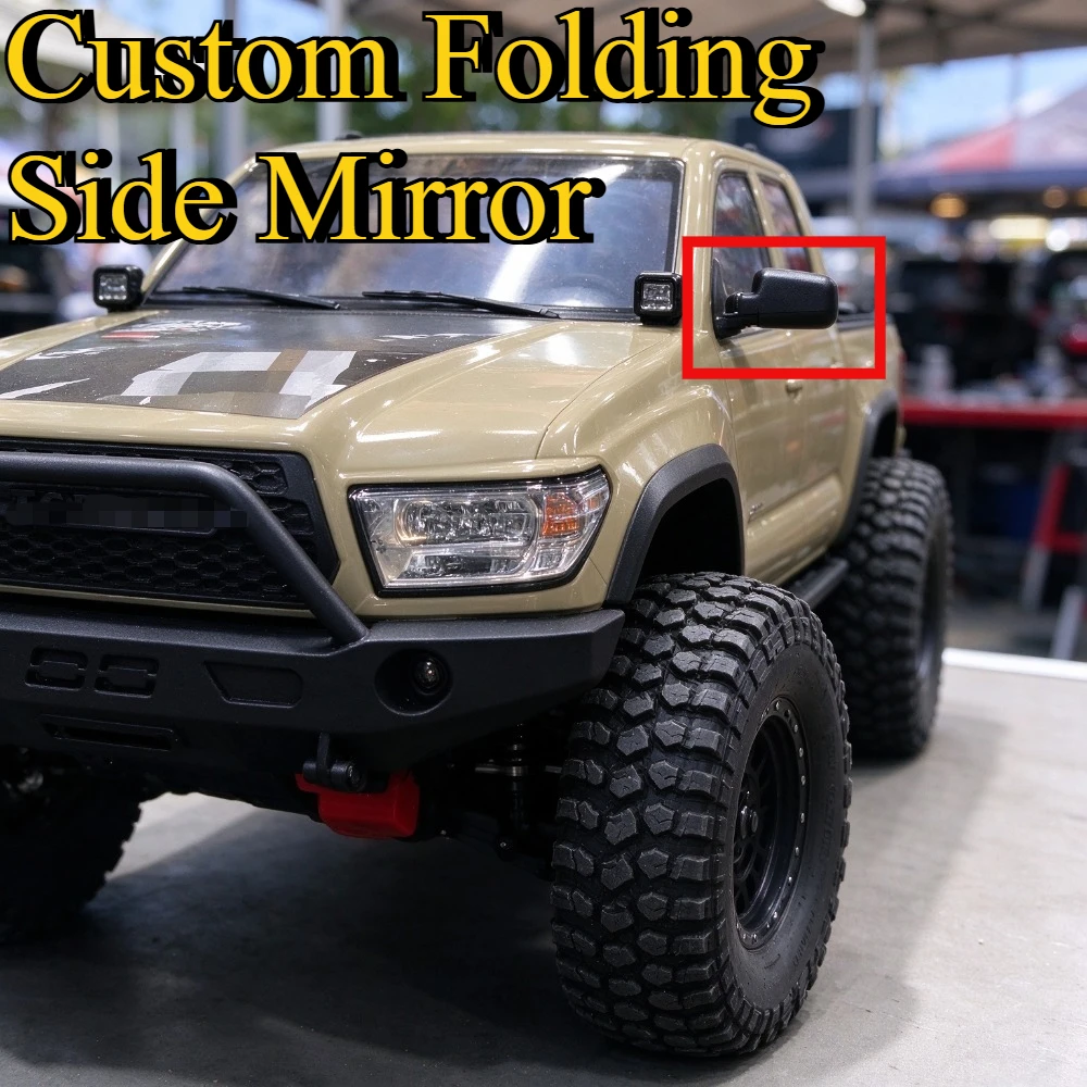PLA 3D Printed Decorative Folding Side Mirror For 1/6 Axial SCX6 Trail Honcho custom size Crawler Replacement Accessories