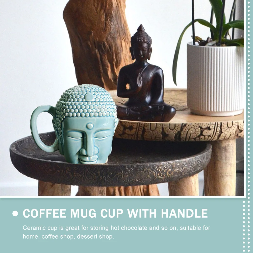 

Ergonomic Handle Buddha Ceramic Coffee Mug Cup Multi-Use for Hot Drinks Cold Beverages Home Office Restaurant Coffee Mug