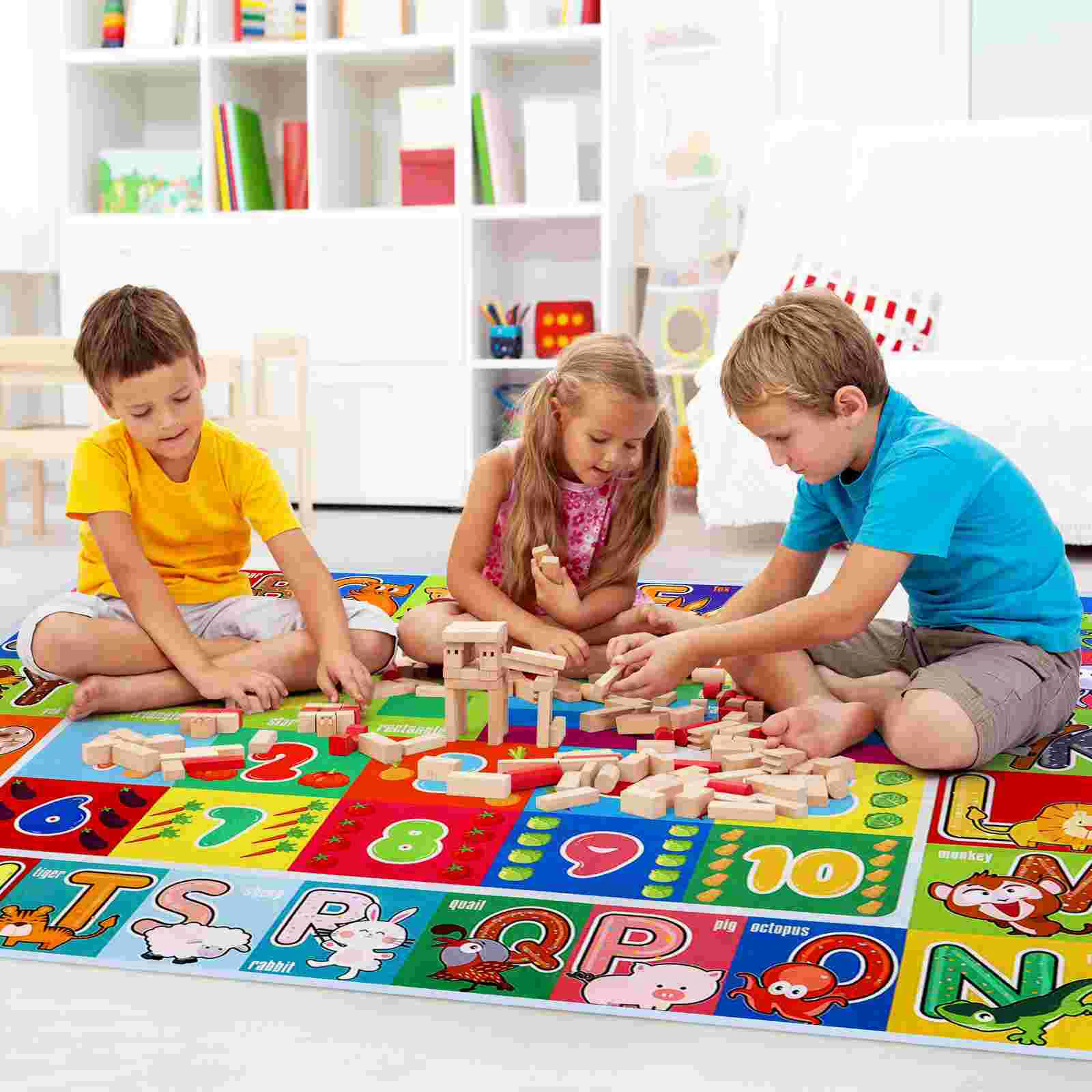 Floor Early Childhood Education Carpet Preschool Toddlers Toys Kids Rugs Table and Chairs Educational Pad