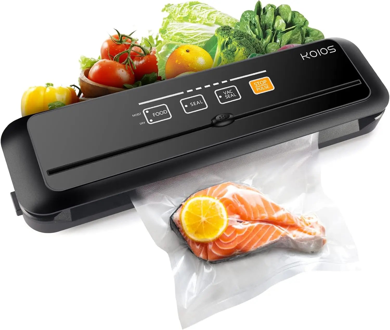 Vacuum Sealer Machine, 90Kpa Automatic Vacuum Air food sealer/Built-in Cutter Starter Kit, Dry & Moist Food Preservation Modes