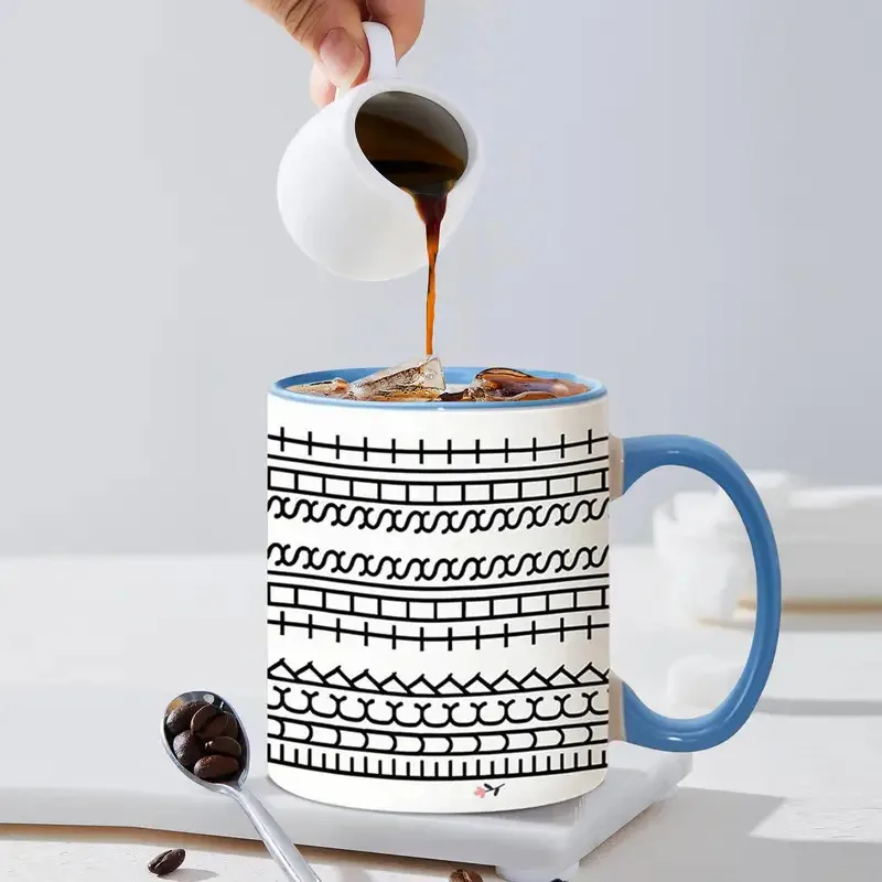 TOPLIVING Hide Message Coffee Mug Ceramic Chocolate Milk Cup Modern Coffee Lover Gift Kitchen Accessories Message Coffee Tumbler