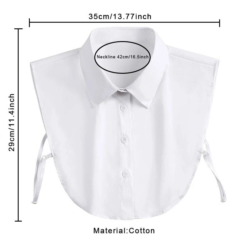 Women False Collar for Mens Business Formal Shirt Detachable Collar Button Down Fake Collar White Blue Pink Neck Collar