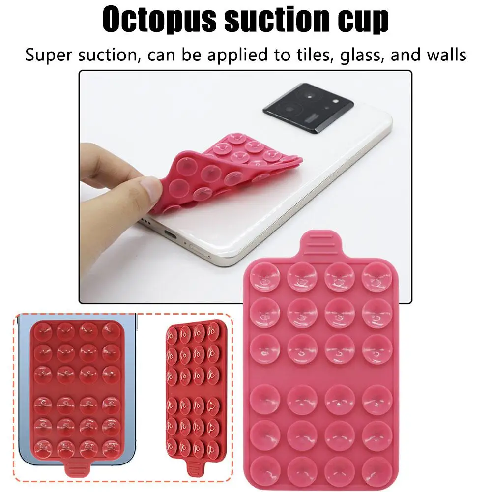 Silicone Suction Cup Phone Holder Multifunctional Silicone Double-sided Suction Cup Cube Anti Slip Single-sided Box Back Sticker