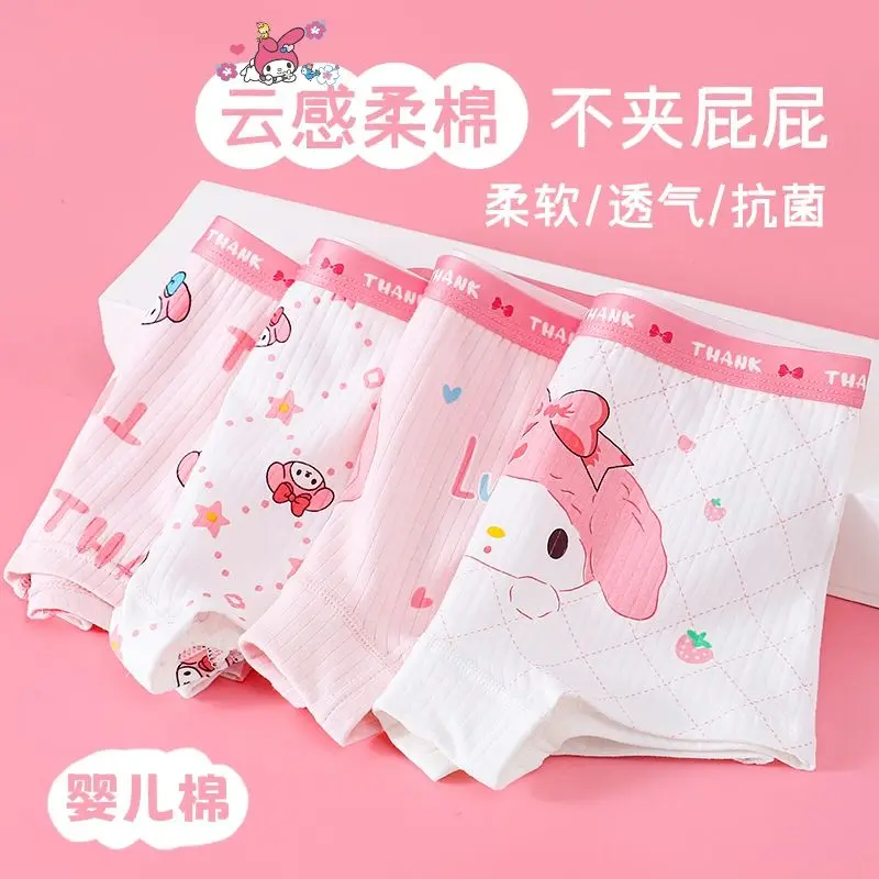 

My Melody Anime Kawaii Sanrio Cotton Baby Briefs Shorts Pants Cute Cartoon Kuromi Ins Children Flat Corner Underwear Pants Gifts