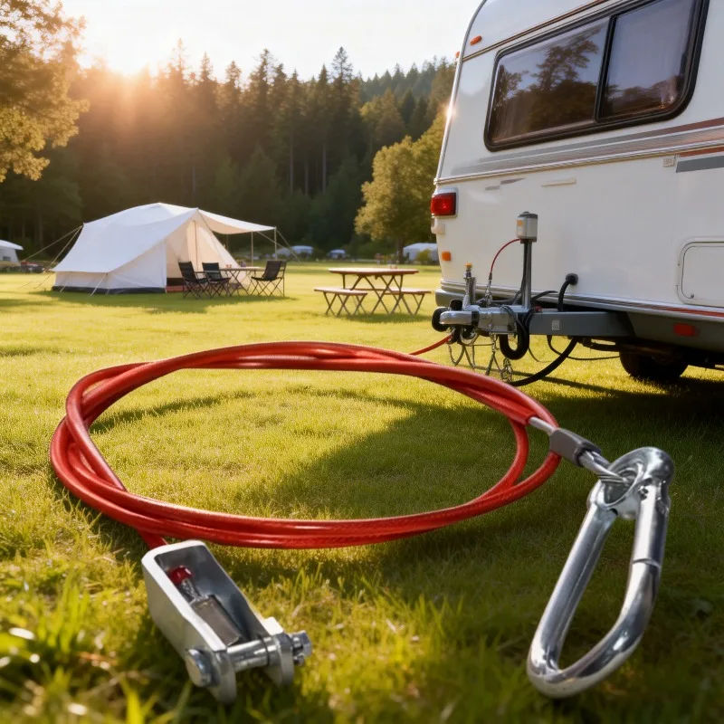 

Caravan Stainless Steel Wire Rope Trailer Breakaway Safety Cable for Braked Hitch Brake Away Rope Caravan Car Accessories