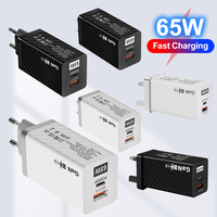 65W GaN USB C Charger PD Type C Fast Quick Charging Mobile Cell Phone Wall Adapter for iPhone 15 Xiaomi 14 Samsung