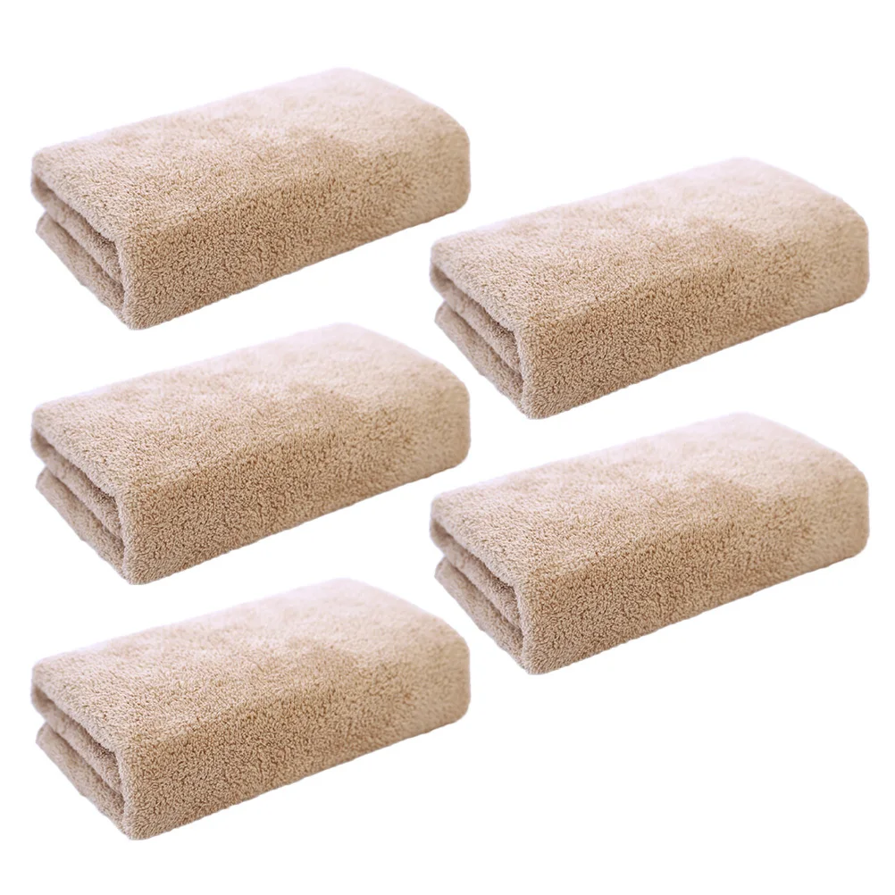 5Pcs Microfiber Makeup Remover Towel Machine Washable Soft Facial Wash Cloth for Women (Khaki) Facial Towel Washcloth