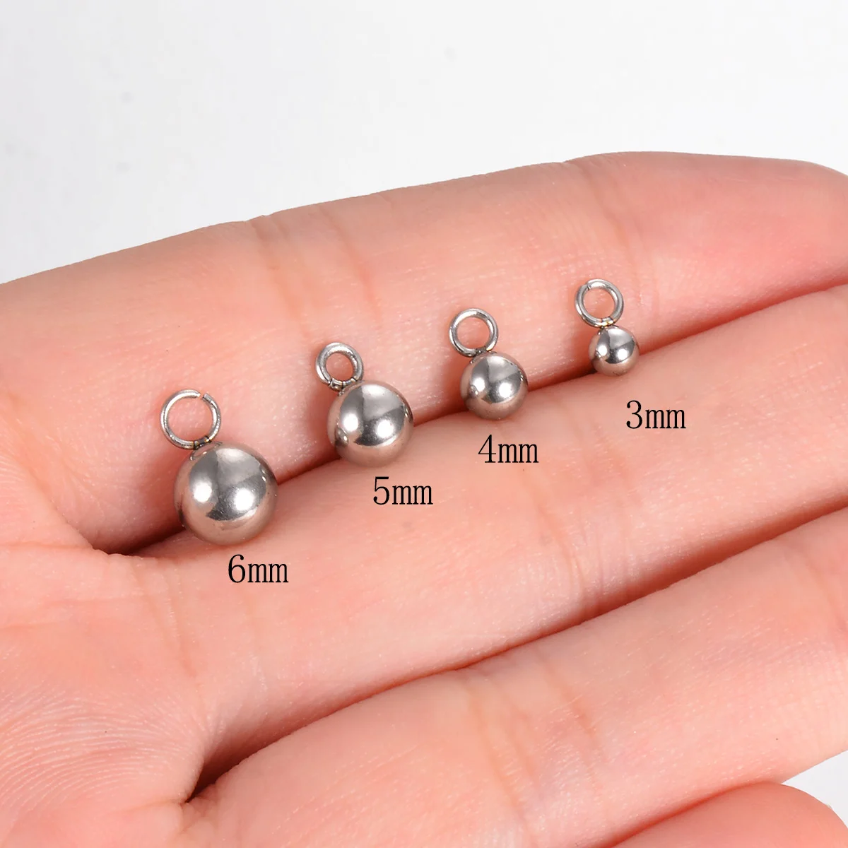 20 Stück/Set, 4 mm, 5 mm, 6 mm, Edelstahl, goldfarbene Kugel, Ohrstecker, hypoallergen, DIY-Ohrring-Komponenten für die Herstellung von Ohrringen. – Detail 1