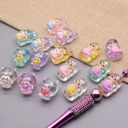5pcs/bag Handmade Acrylic Beads Little Bear Rabbit Toon Mermaid Beads for Jewelry Making DIY Phone Chain Bead Pen Accessories