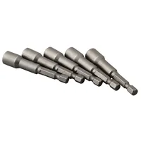 5Pcs 8mm Silver Magnetic Hex Socket Tech Screw Driver Tek Bit Drill Nut Setter Roofing Cladding Set Bits Sets Hand Tool Parts