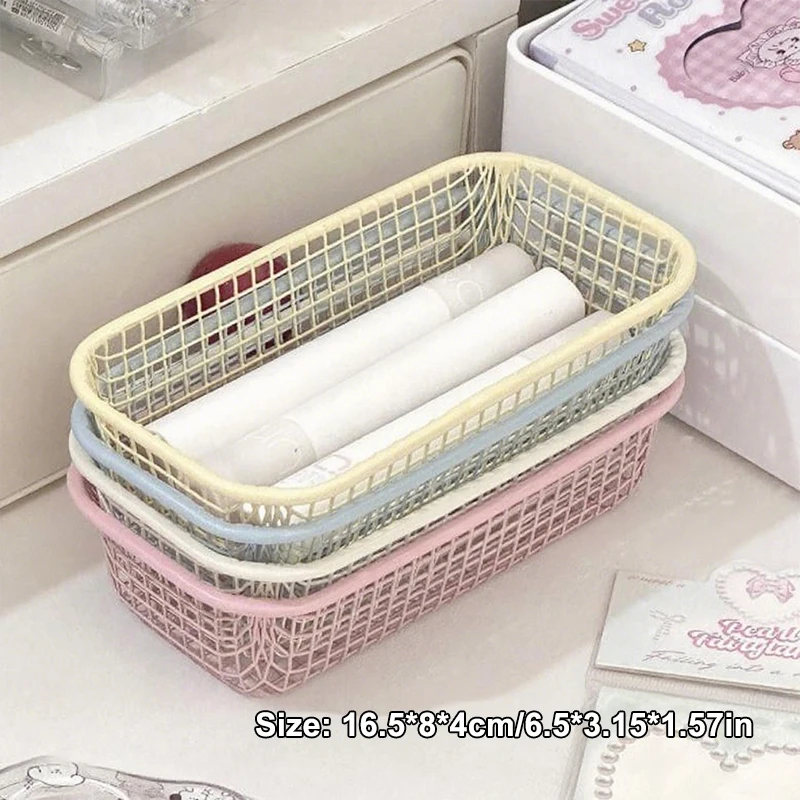 Desktop Storage Basket INS Metal Sundries Organizer Basket Photocard Case Office Stationery Home Supplies Make Up Sorting Holder